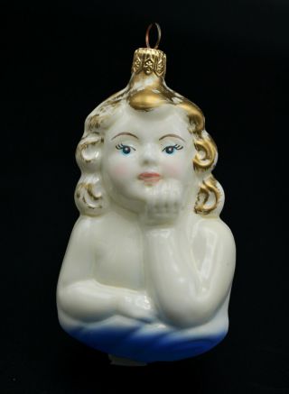 Radko " Dreamy " 1996 3 1/2 " Cherub Angel Girl German Glass Ornament 96 - 012 - 0