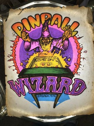 Vintage Roach Studios 1974 Pinball Wizard Iron - On Transfer,  Psychedelic