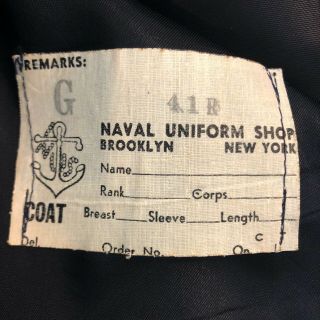 Vintage USN US NAVY Military Naval Uniform Coat Jumper Vest.  Size 41R USA Made 3