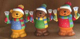 Avon Christmas Holiday Bears Bell Band Trio Lights Up Plays Music Great