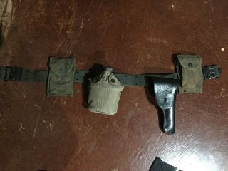 U.  S.  Military Web Belt With Holster And Pouches