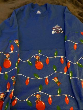 2019 Disney Parks Epcot Festival Of The Holidays Chip & Dale Spirit Jersey S Nwt