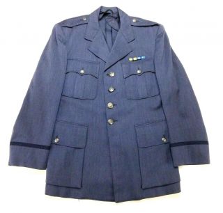 Vintage Us Air Force Officer Military Uniform Blue Dress Coat Jacket 42 Short