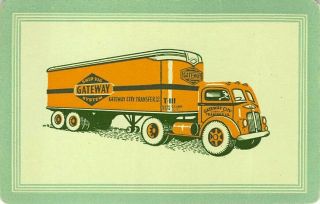 Gateway City Transfer Single Swap Playing Card Vintage Trucking Advertisement