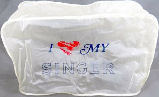 Vintage Singer Sewing Machine Cover Plastic I Love Heart My Singer