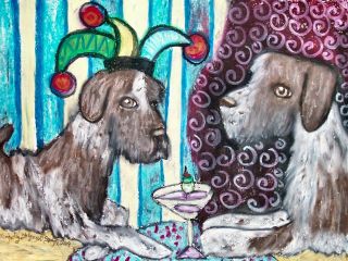 German Wirehaired Pointer Pop Art Print 8 X 10 Signed By Artist Dog Collectible