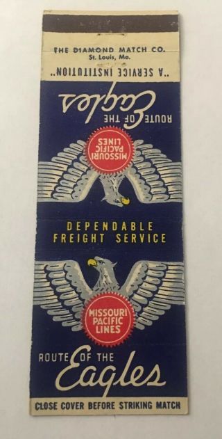 Vintage Matchbook Cover Matchcover Railroad Pacific Lines The Eagles
