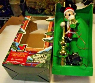 Mr Christmas Mickey Mouse Tree Topper Lighted,  Animated,  Turns & Waves Lantern