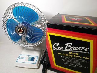 Sea Breeze 12 Volt Oscillating Table Fan