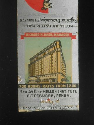 1930s Hotel Webster Hall Richard H.  Nash 5th Ave.  Mellon Pittsburgh Pa Allegheny