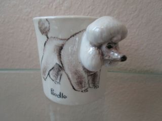 Vintage Blue Witch 3d Mug Poodle Dog Ceramic Hand Painted Coffee Cup Mug