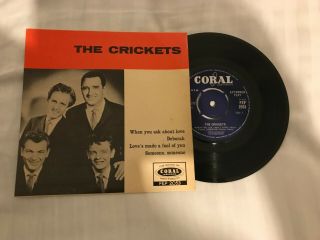 The Crickets 7 " Ep & P/s (when You Ask About Love) On Coral Fep 2053