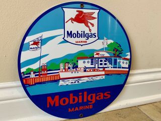 Mobigas Marine Oil Mobiloil Gasoline Racing Vintage Style Advertising Sign