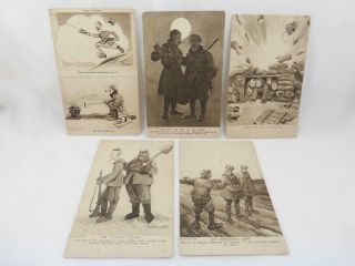Ww1 Five Bruce Bairnsfather Bystander Series 3 Fragments From France Postcards