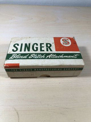 Vintage Singer Blind Stitch Attachment Box With Instruction Book 160616