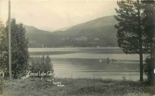 1920s Grand Lake Estes Park Colorado Canoe Outwest Photo Rppc Postcard