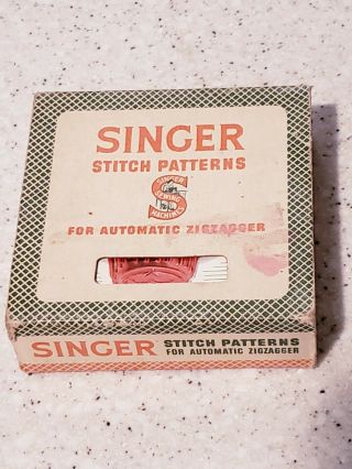 Vintage Singer Stitch Patterns For Automatic Zigzagger Set 4 W/box Instructions