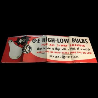 C.  1950s General Electric Ge Lightbulbs Advertising Poster -