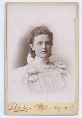 Young Woman By Brady,  1896 Cabinet Card