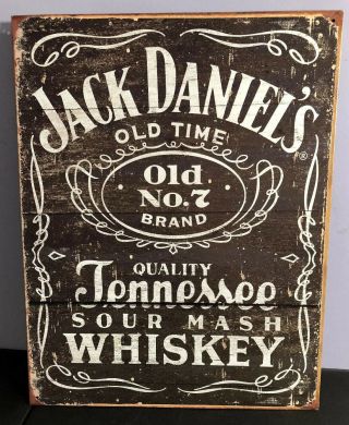 Authentic Product Jack Daniels Tennessee Whiskey Woodcut Old No.  7 Metal Sign