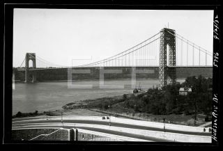 1932 Hudson River Bridge Manhattan Nyc York City Old Photo Negative S272