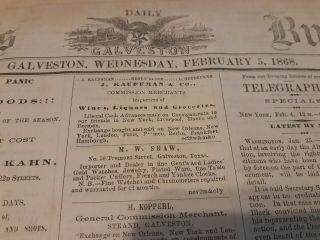 1868 Galveston News Papers