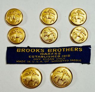 Brooks Brothers Golden Fleece Blazer Jacket Replacement Buttons Gold Brass 8 Euc