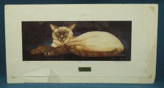 Alaska Artist Mary Croxton Signed Numbered Print Siamese Cat “max”