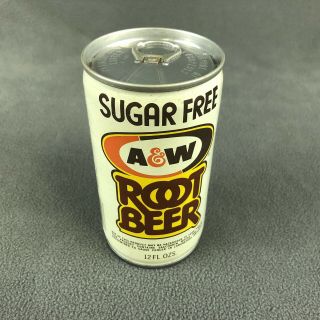 A&w Root Beer Vtg 70s Steel Pop Top Soda Can Sugar Bottom Drained Cola