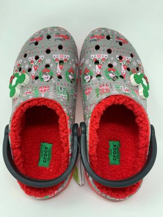 Disney Parks Crocs Christmas Holiday Lined Sherpa Clogs 2019 W 7 M 5 Light Up