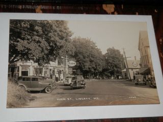 Liberty Me - Old Real - Photo Postcard - Main Street - Esso Station - Tydol - Rppc