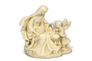 Roman Inc 2007 Millenium Humble Adoration Figurine Mother Baby & Angel