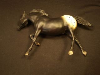 Vintage Breyer Molding Co Usa 12 " Black Spotted Appaloosa Stallion Toy Horse Vgc