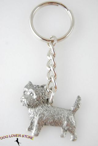 Cairn Terrier Keychain Pewter