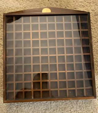 Wood Thimble Rack Wall Shelf Display Case For 100 Thimbles With Cover