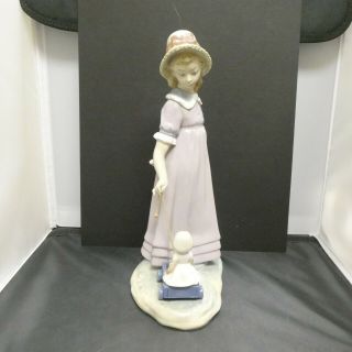 Lladro Hand Made In Spain Daisa 1978 5044 Girl With Toy Wagon Figurine 11 "