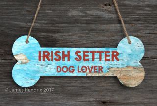 Irish Setter Aluminum Dog Bone Sign