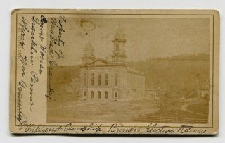 C1870 Cdv Photo Of Court House In Franklin,  Pa