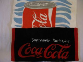2 Vintage 1985 Coke Coca - Cola Coke Beach Bath Swim Towel 30 X 60 " W/tags