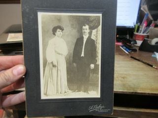Antique Old Cabinet Photo Picture Cleveland Ohio Man Woman Husband Wife Wedding