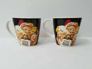 Sert Of 2 Vintage Kelllogs 2006 Rice Krispies Snap Crackle Pop Coffee Tea Mugs