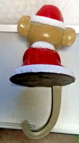 Vintage Christmas Mouse Stocking Holder Christmas Plastic 6.  75 