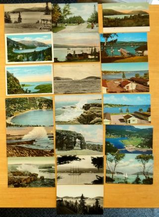 19 Postcards All From Southwest Harbor Mount Desert Island Maine Schooner Thelin