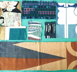 Vintage Art Fabric Bundle 50s 60s Mary White Heals Lucienne Day 1951