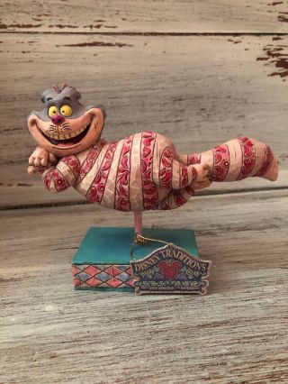 Walt Disney Traditions Jim Shore Grinning Cheshire Cat Figurine Statue Floating
