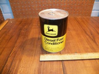 Vintage John Deere Diesel Fuel Conditioner Quart Motor Oil Can Full