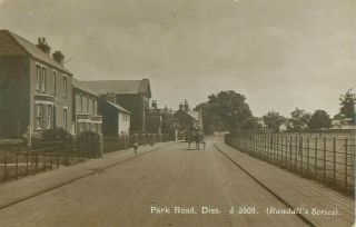 Rp Diss Park Road Street Scene Real Photo Norfolk Posted 1922