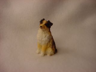 Australian Shepherd Brown Dog Docked Figurine Resin Miniature Small Mini Aussie