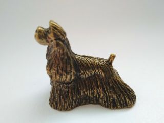 American Cocker Spaniel Dog - Cute Miniature Statue Of Bronze,  Metal Figurine