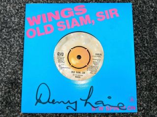 Denny Laine Paul Mccartney The Beatles Signed 1979 Uk Old Siam Sir Autograph